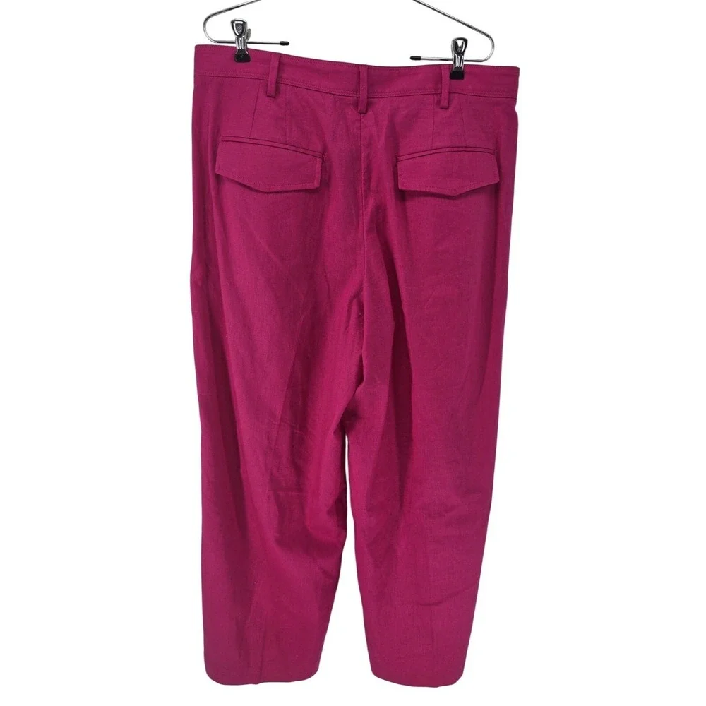 Banana‎ Republic Pants Womens 16P Pink Linen Blend Pleated Wide Leg Trousers NEW